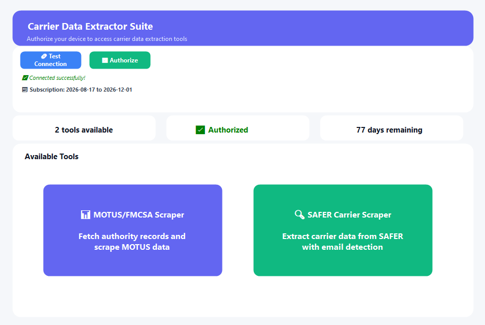 Carrier Payment Summary Tool project preview